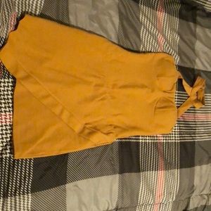 Short mustard yellow dress